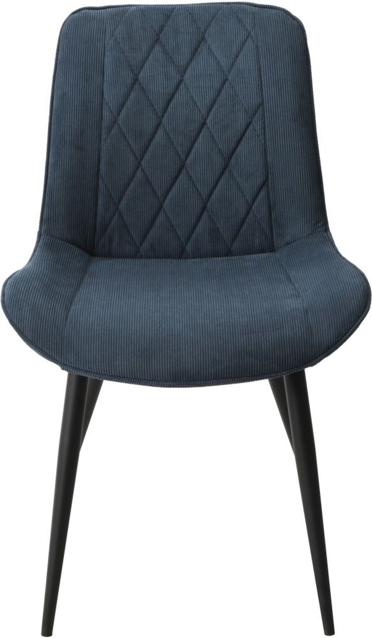 2 x Aspen Diamond Stitch Blue Fabric Dining Chair