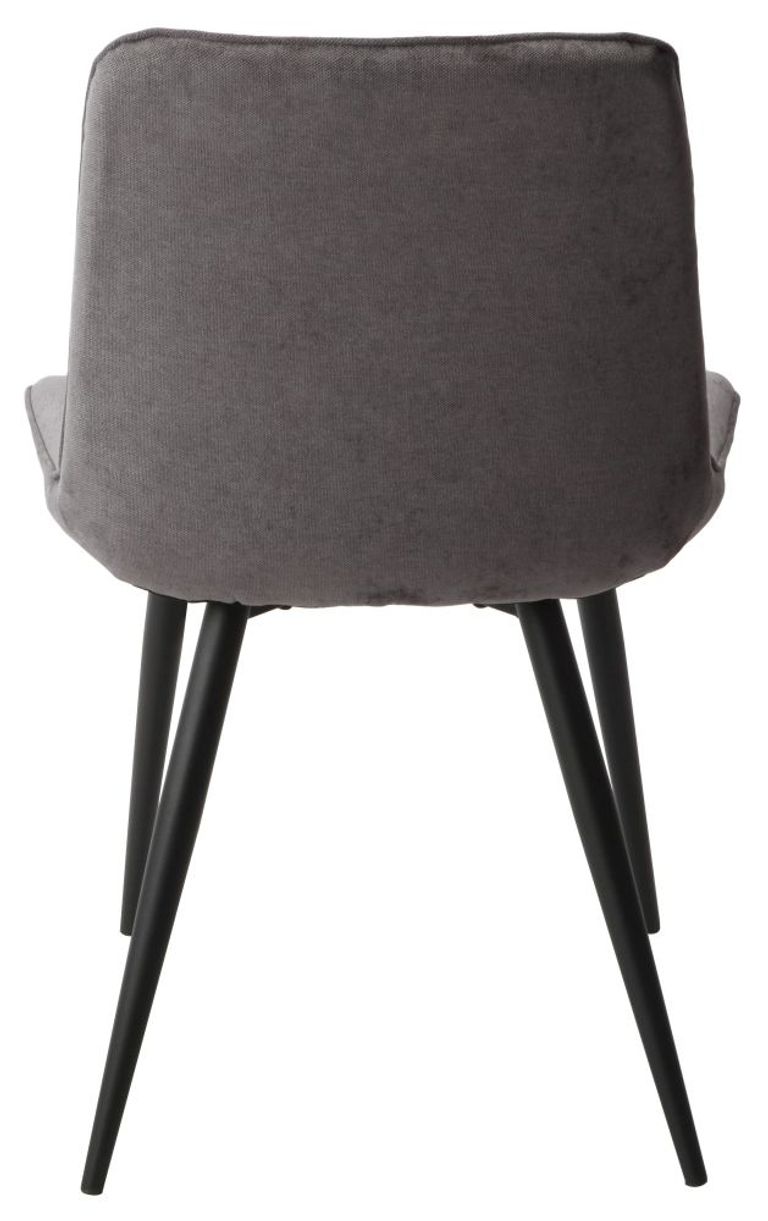 2 x Aspen Diamond Stitch Grey Fabric Dining Chair