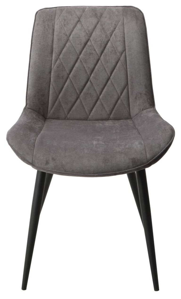 2 x Aspen Diamond Stitch Grey Fabric Dining Chair