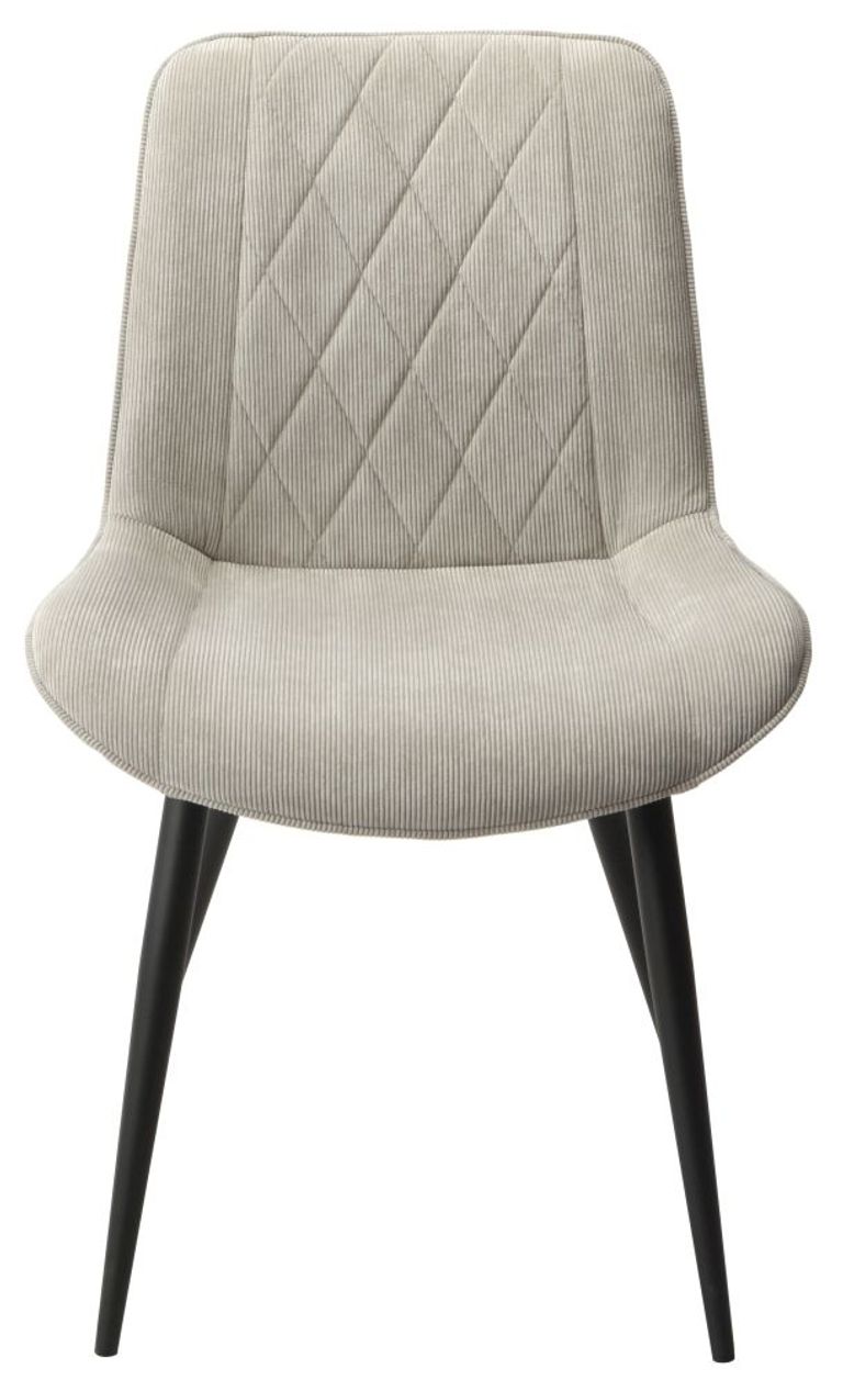 2 x Aspen Diamond Stitch Light Grey Fabric Dining Chair