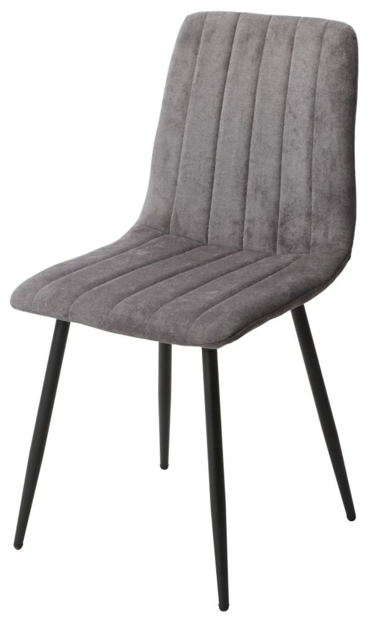 2 x Aspen Straight Stitch Grey Fabric Dining Chair