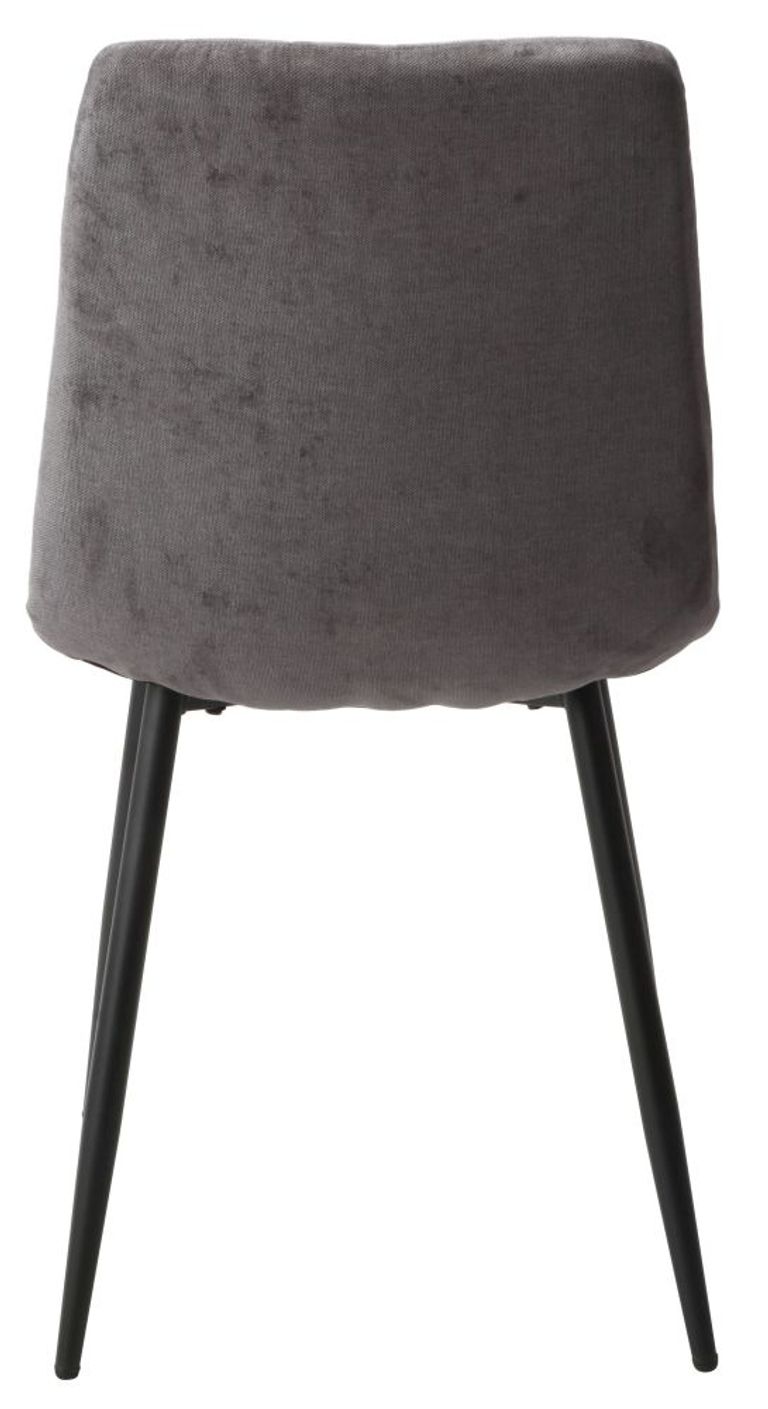 2 x Aspen Straight Stitch Grey Fabric Dining Chair