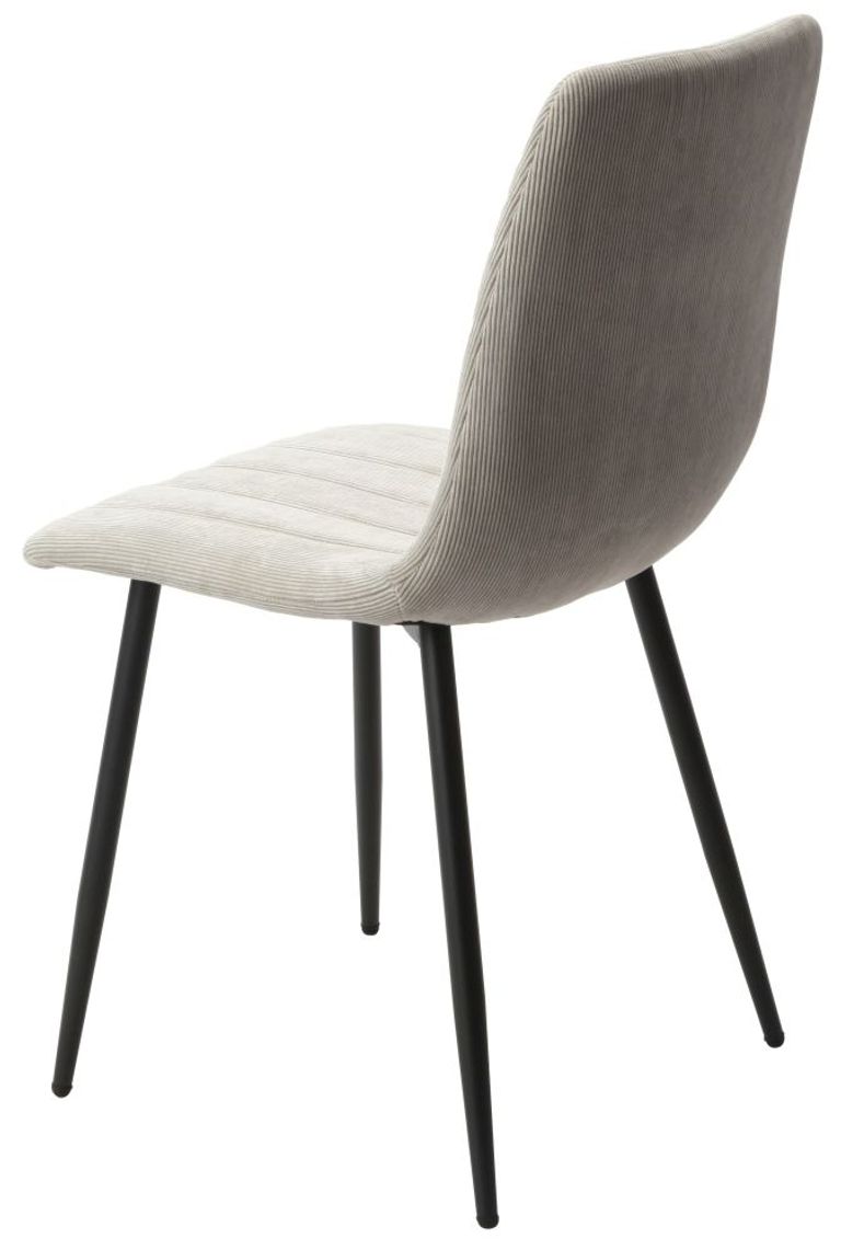 2 x Aspen Straight Stitch Light Grey Fabric Dining Chair