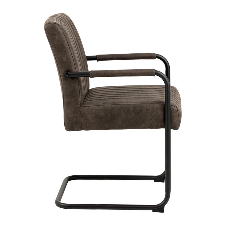 Adele Cantilever Dining Armchair - Set of 2 - Anthracite Fabric