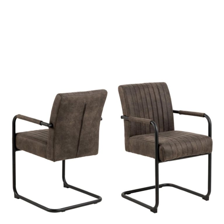 2 x Adele Grey Fabric Dining Chair