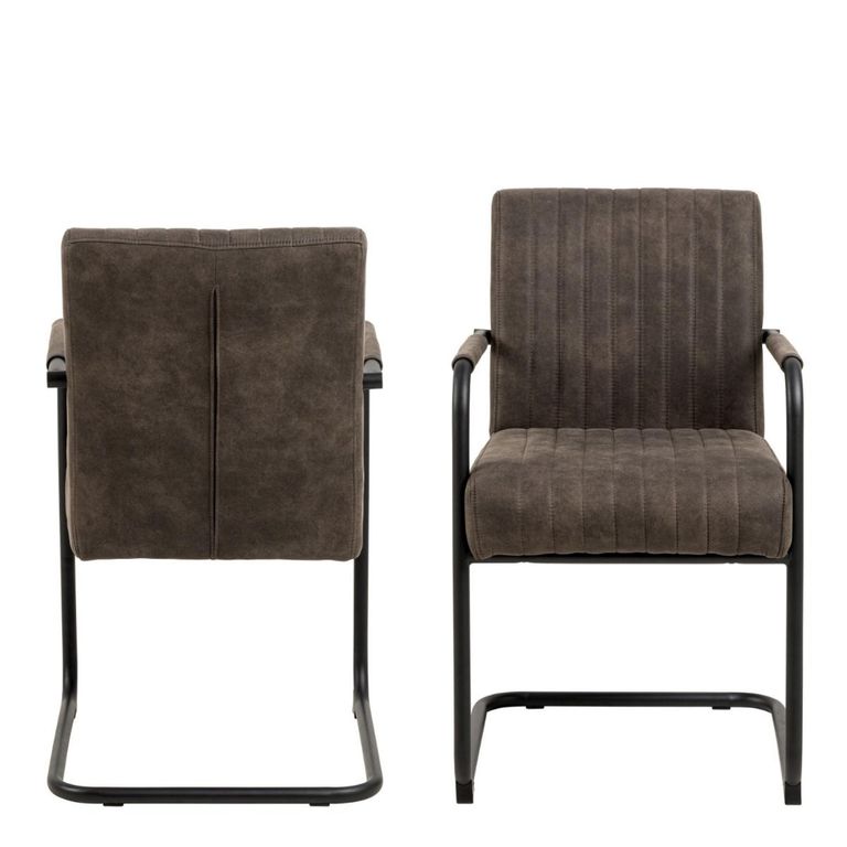 2 x Adele Grey Fabric Dining Chair