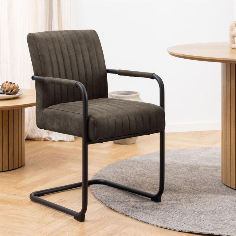 2 x Adele Grey Fabric Dining Chair