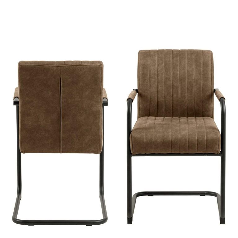 2 x Adele Light Brown Fabric Dining Chair