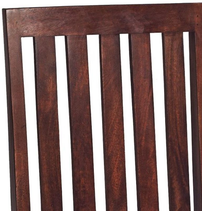 2 x Ajmer Dark Mango Wood Slatted Back Dining Chair