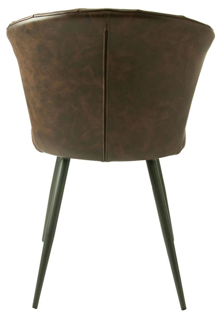 2 x Amalfi Chestnut Vintage Leather Dining Chair