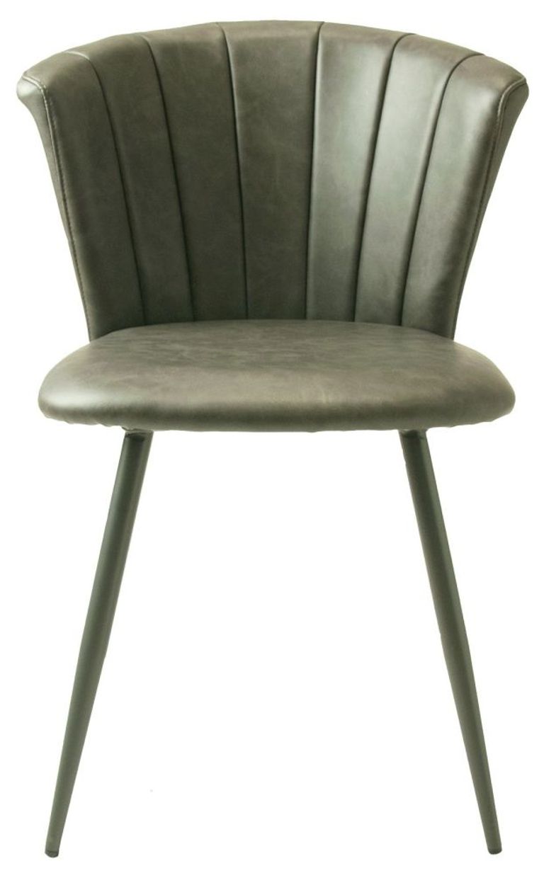 2 x Amalfi Grey Vintage Leather Dining Chair