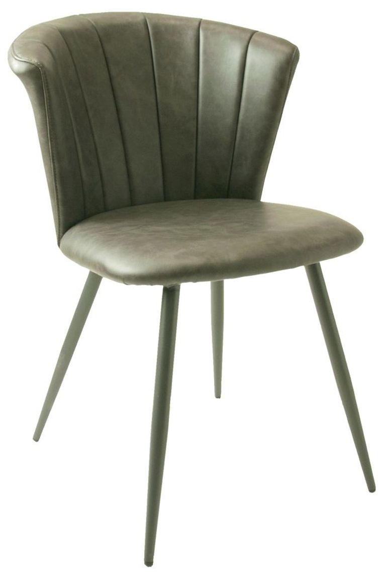 2 x Amalfi Grey Vintage Leather Dining Chair