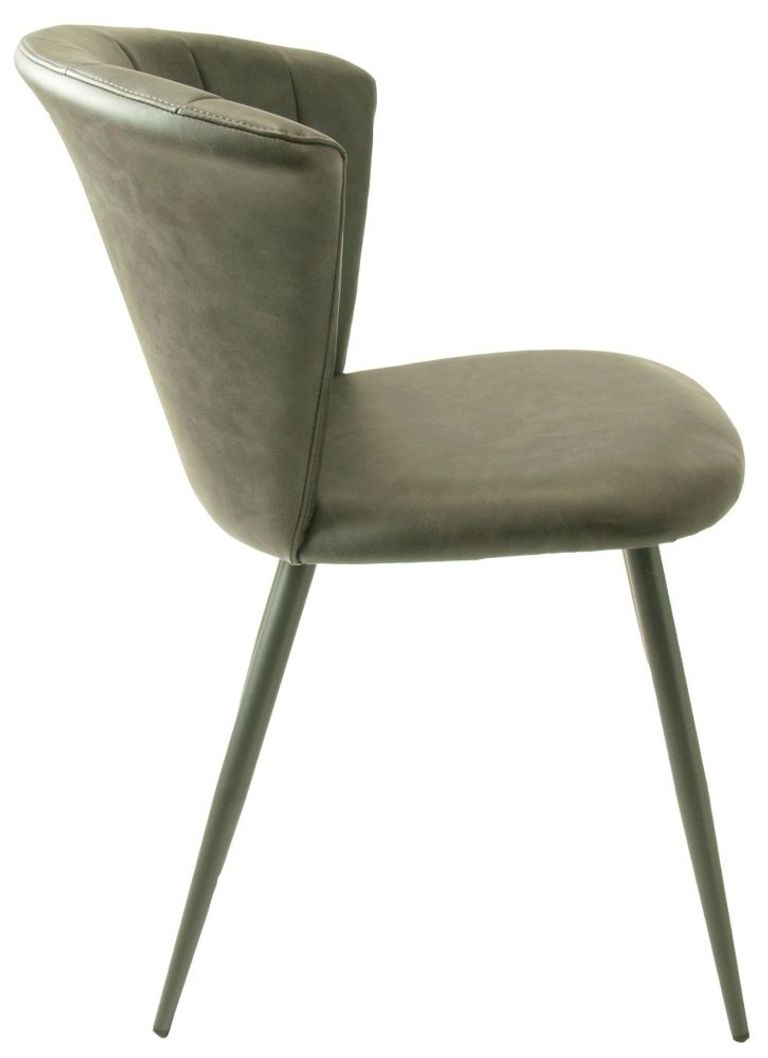 2 x Amalfi Grey Vintage Leather Dining Chair