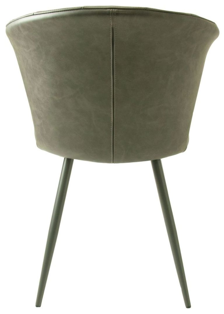 2 x Amalfi Grey Vintage Leather Dining Chair