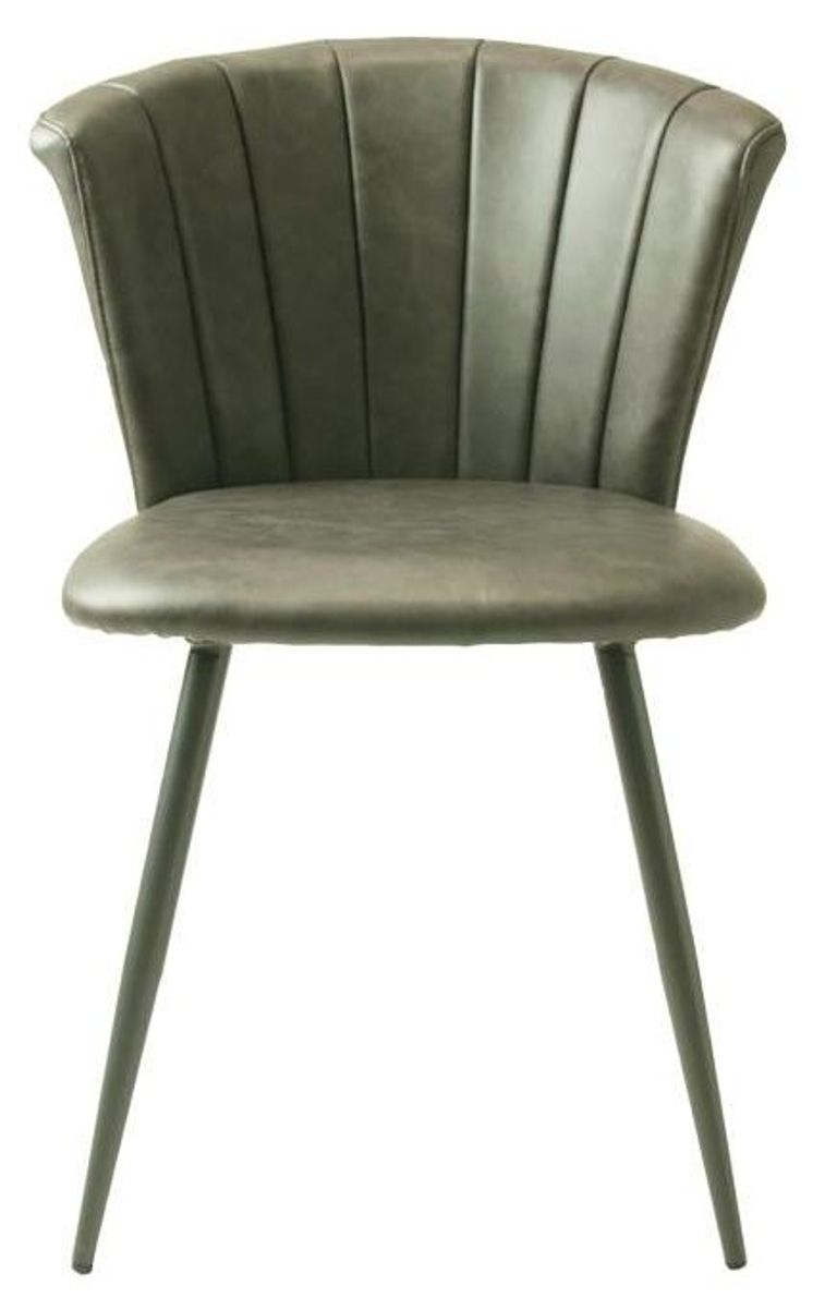 2 x Amalfi Grey Vintage Leather Dining Chair