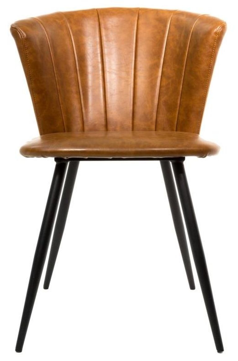 2 x Amalfi Tan Vintage Leather Dining Chair