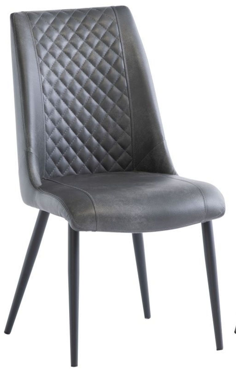 2 x Amber Grey Faux Leather Dining Chair