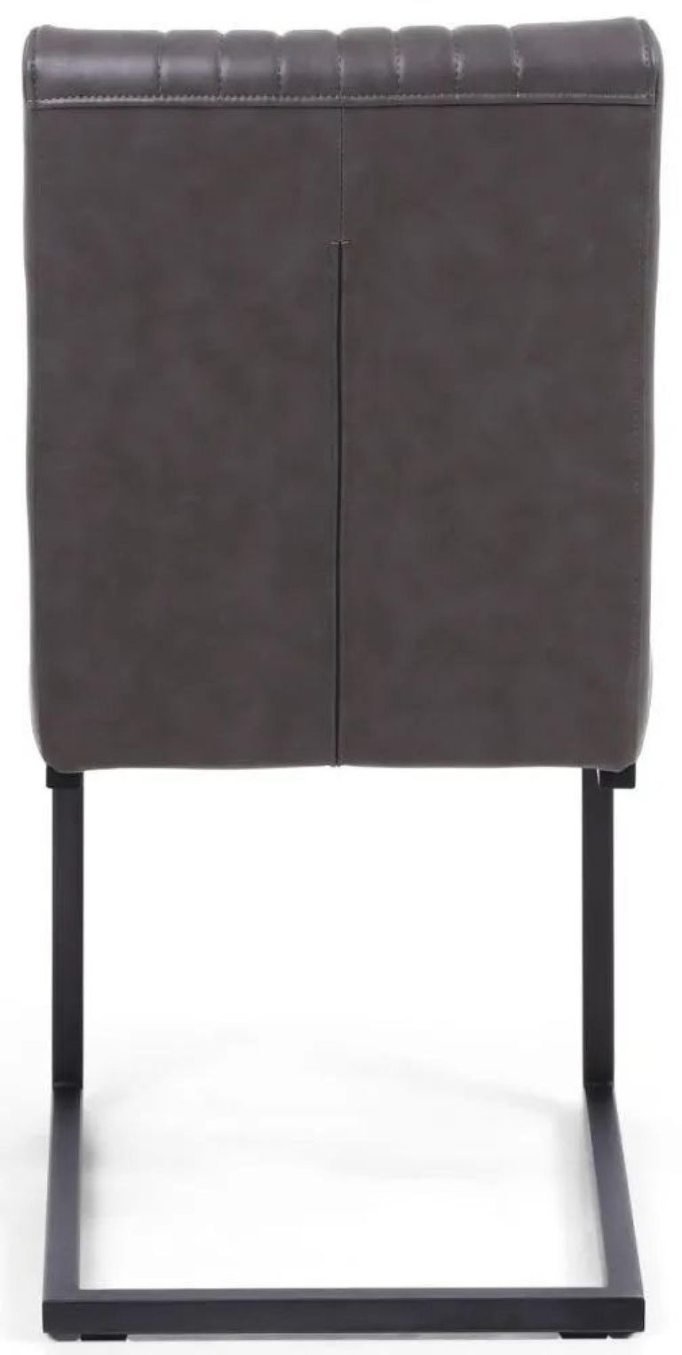 2 x Archer Grey Leather Cantilever Dining Chair