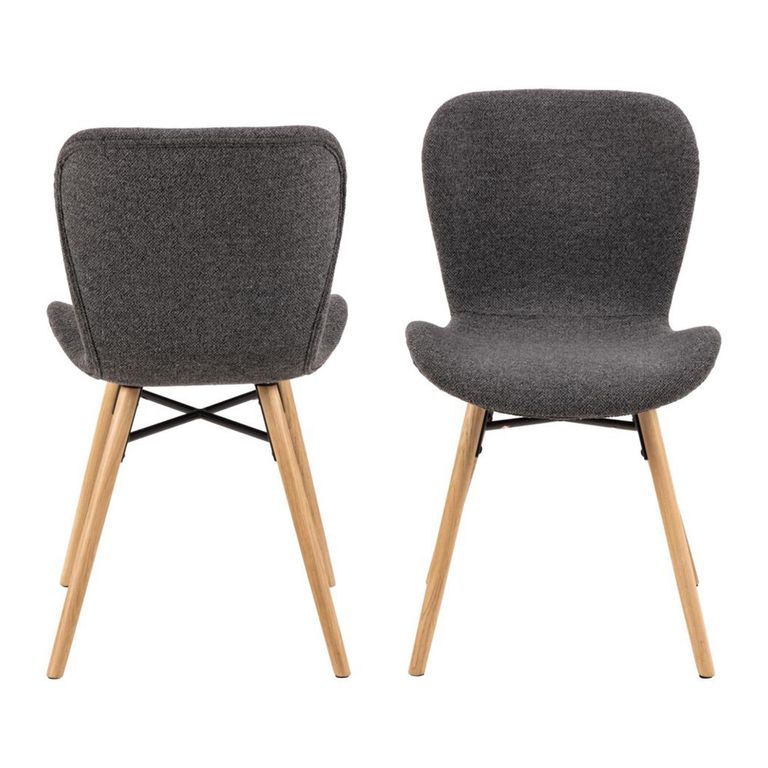 Batilda Dining Chair - Set of 2 - Anthracite Boucle Fabric
