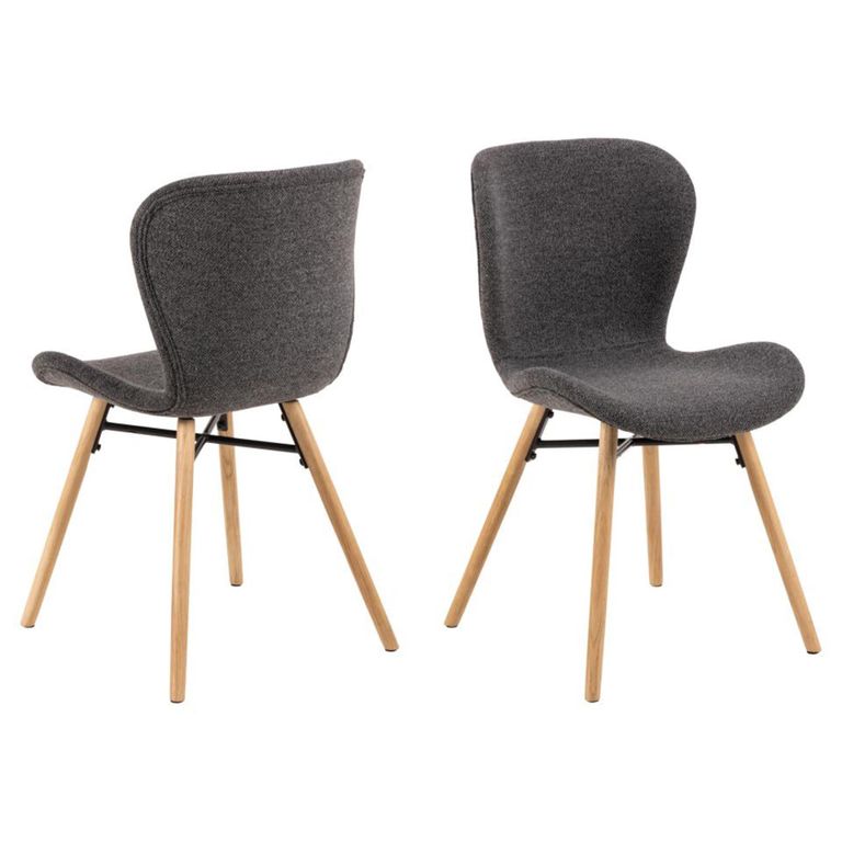 Batilda Dining Chair - Set of 2 - Anthracite Boucle Fabric