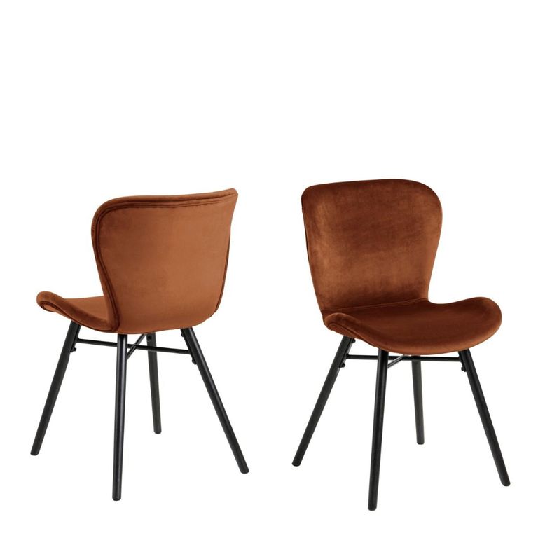 2 x Batilda Copper Fabric Swivel Dining Chair