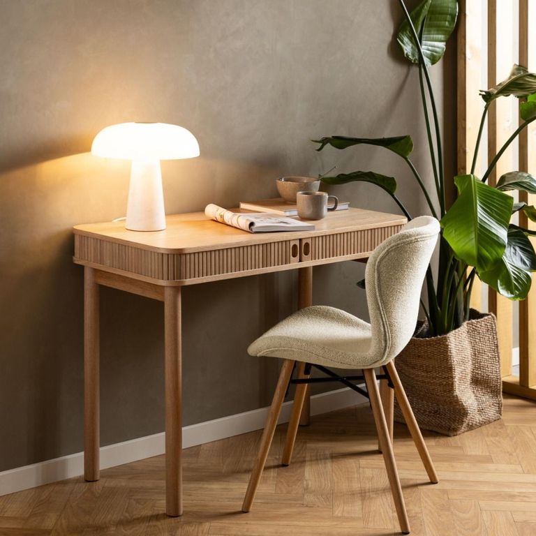 2 x Batilda Cream Fabric Dining Chair with Oak Legs