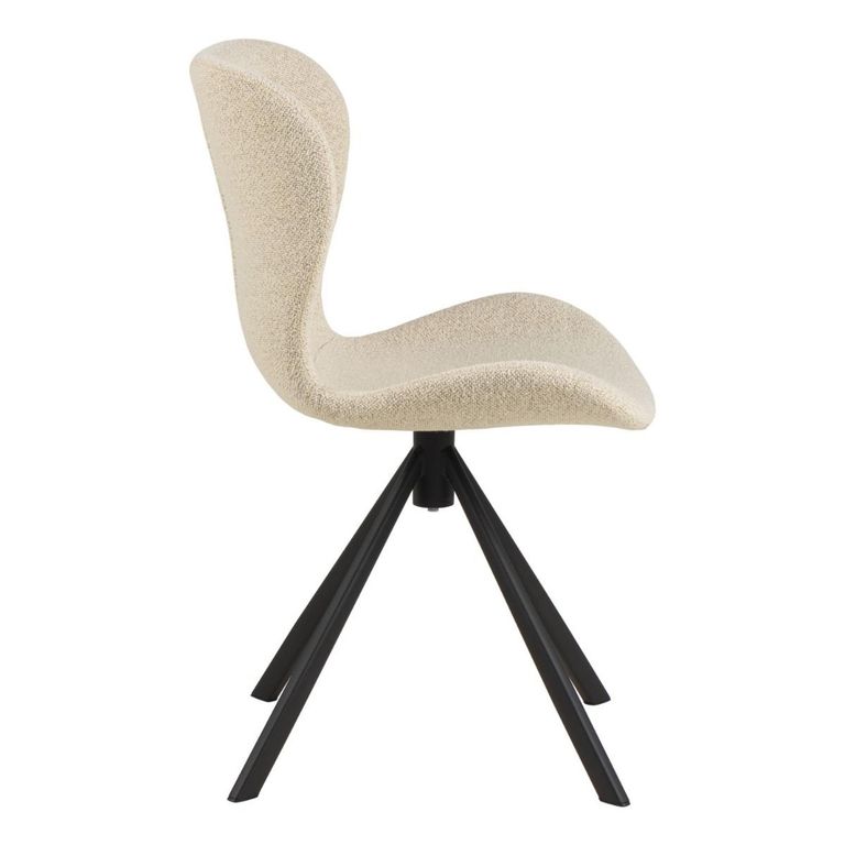 2 x Batilda Cream Fabric Swivel Dining Chair
