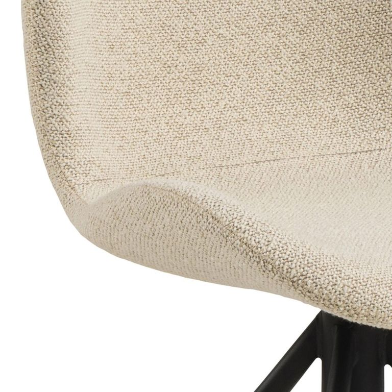 2 x Batilda Cream Fabric Swivel Dining Chair