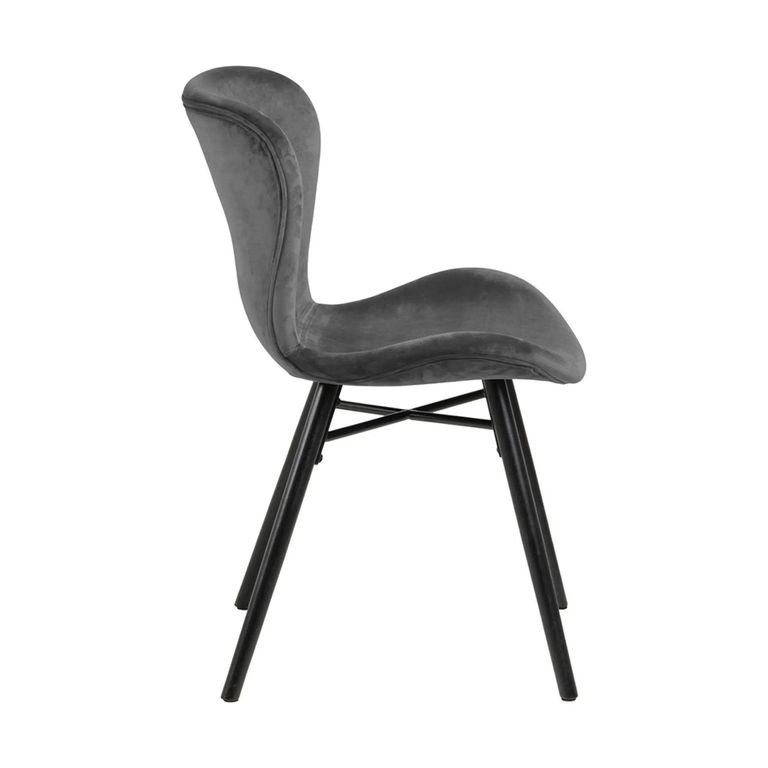 Batilda Dining Chair - Set of 2 - Dark Grey Velvet Fabric