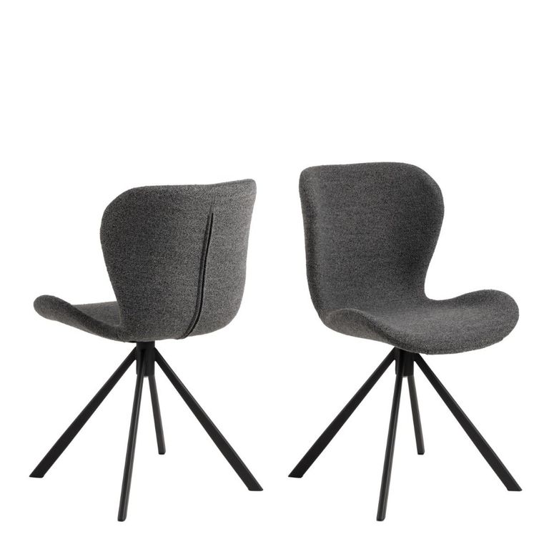 2 x Batilda Grey Fabric Swivel Dining Chair