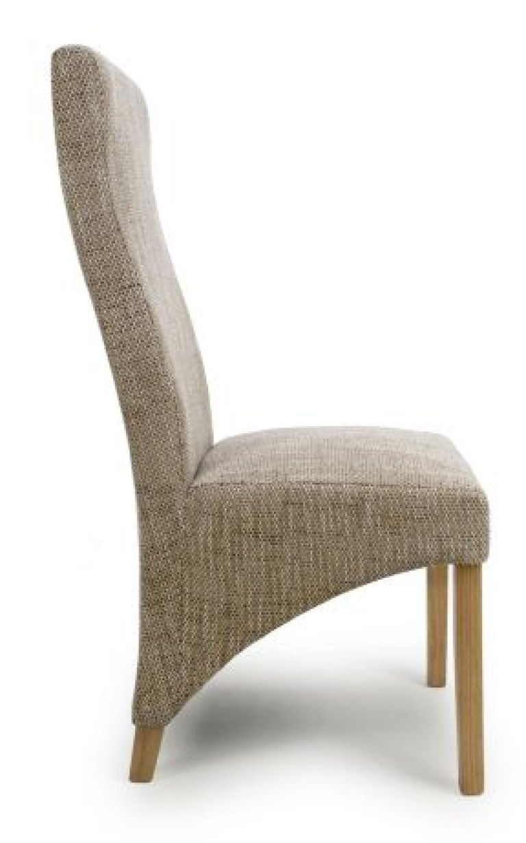 2 x Baxter Wave Back Tweed Oatmeal Dining Chair