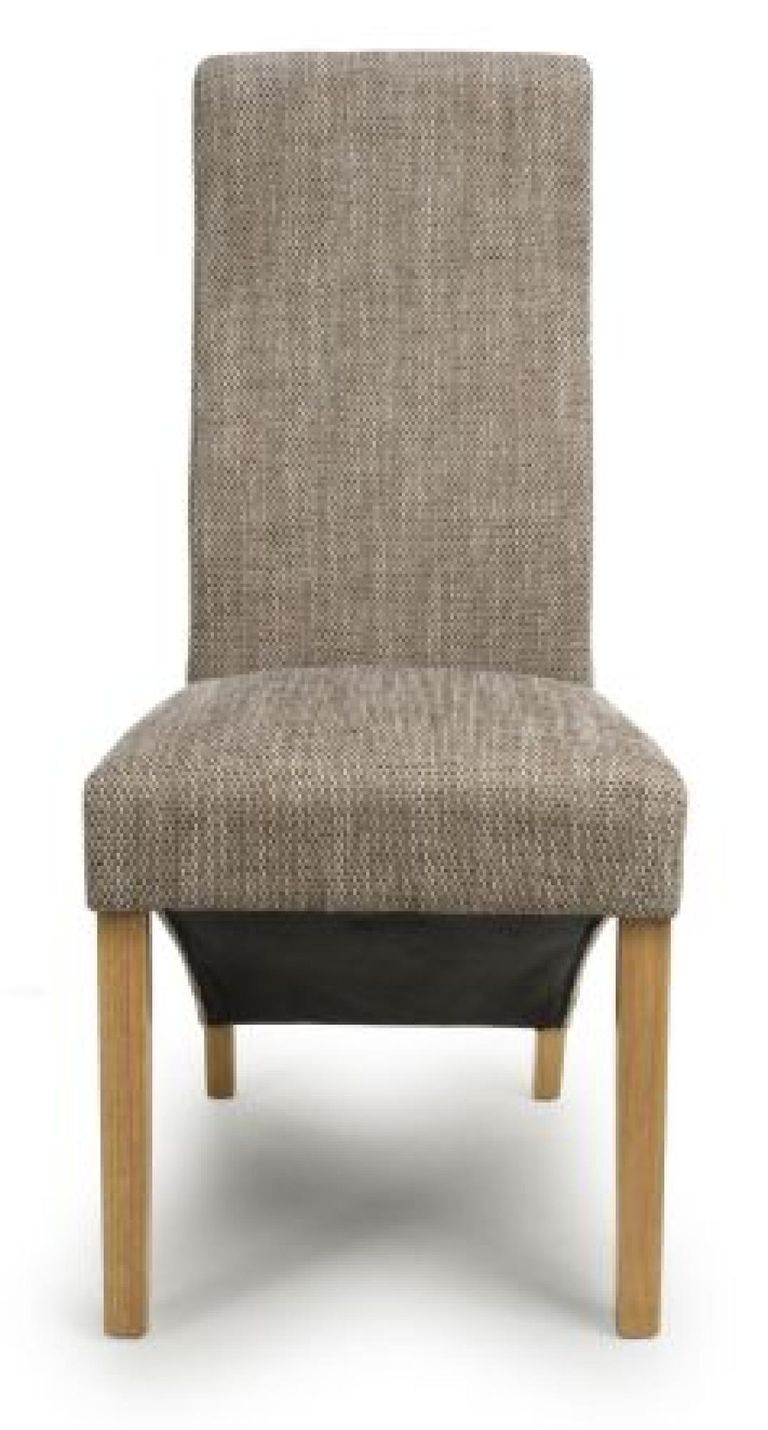 2 x Baxter Wave Back Tweed Oatmeal Dining Chair