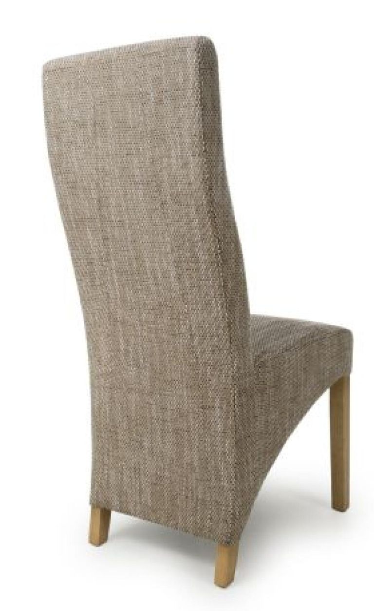 2 x Baxter Wave Back Tweed Oatmeal Dining Chair