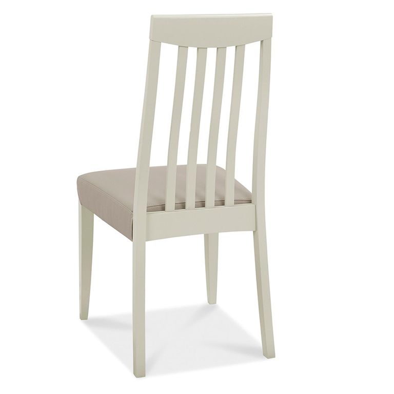 Bergen Dining Chairs - Set of 2 - Slatted Back - Grey Bonded Leather