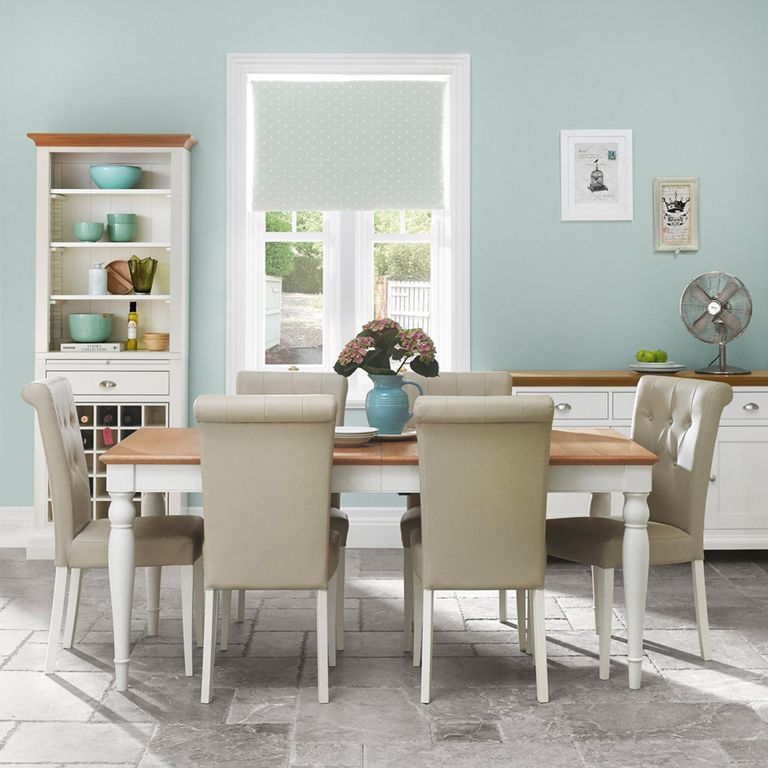 Hampstead Dining Chairs - Set of 2 - Ivory Bonded Leather - Upholstered