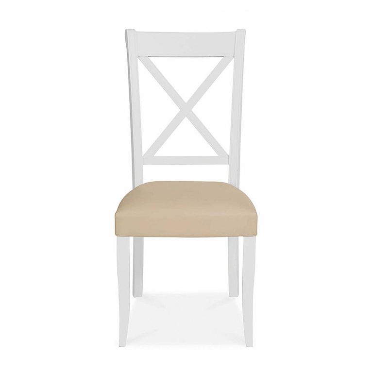 Hampstead Dining Chairs - Set of 2 - Ivory Bonded Leather - X Back