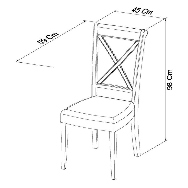 Hampstead Dining Chairs - Set of 2 - Ivory Bonded Leather - X Back
