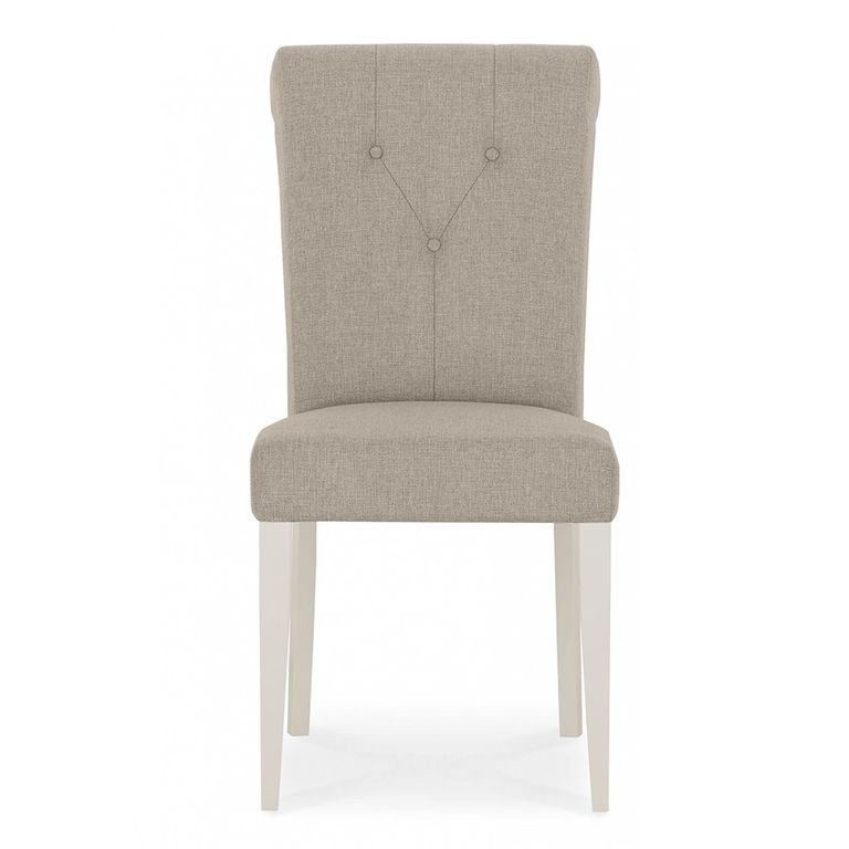 Montreux Dining Chairs - Set of 2 - Upholstered - Pebble Grey Fabric - Soft Grey