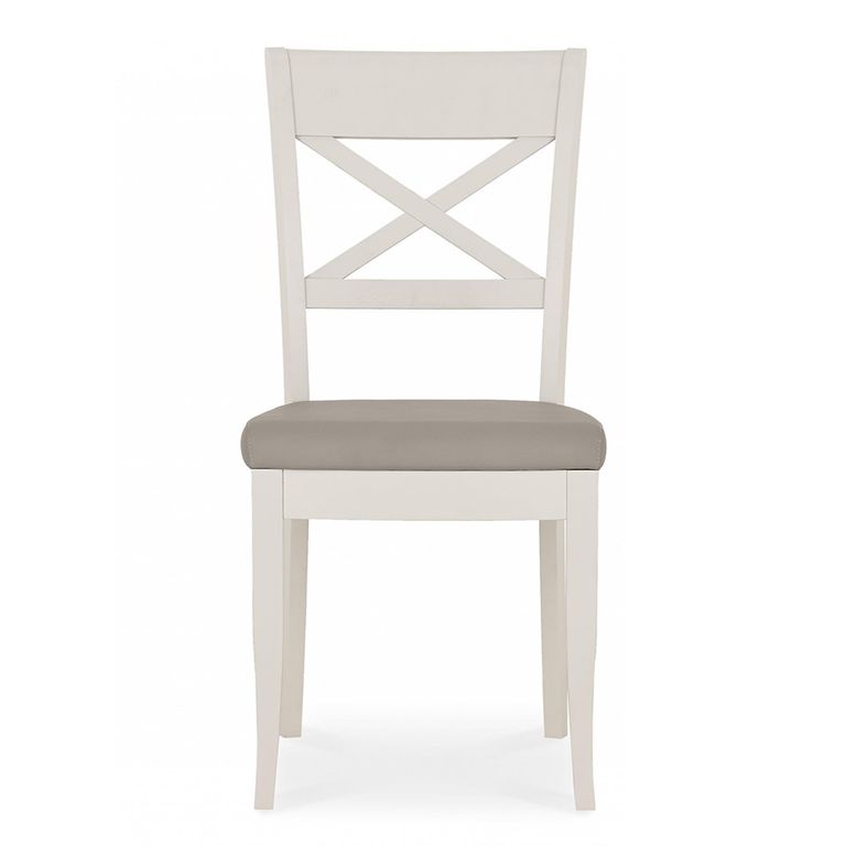 Montreux Dining Chairs - Set of 2 - X Back - Grey Bonded Leather - Soft Grey