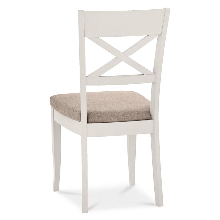 Montreux Dining Chairs - Set of 2 - X Back - Pebble Grey Fabric - Soft Grey