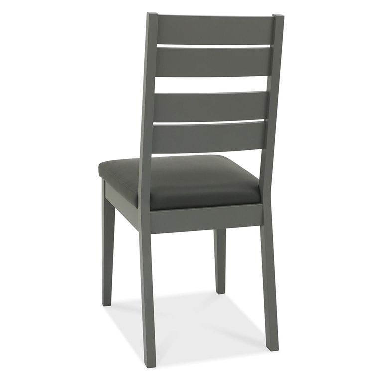 Oakham Dining Chairs - Set of 2 - Dark Grey Bonded Leather