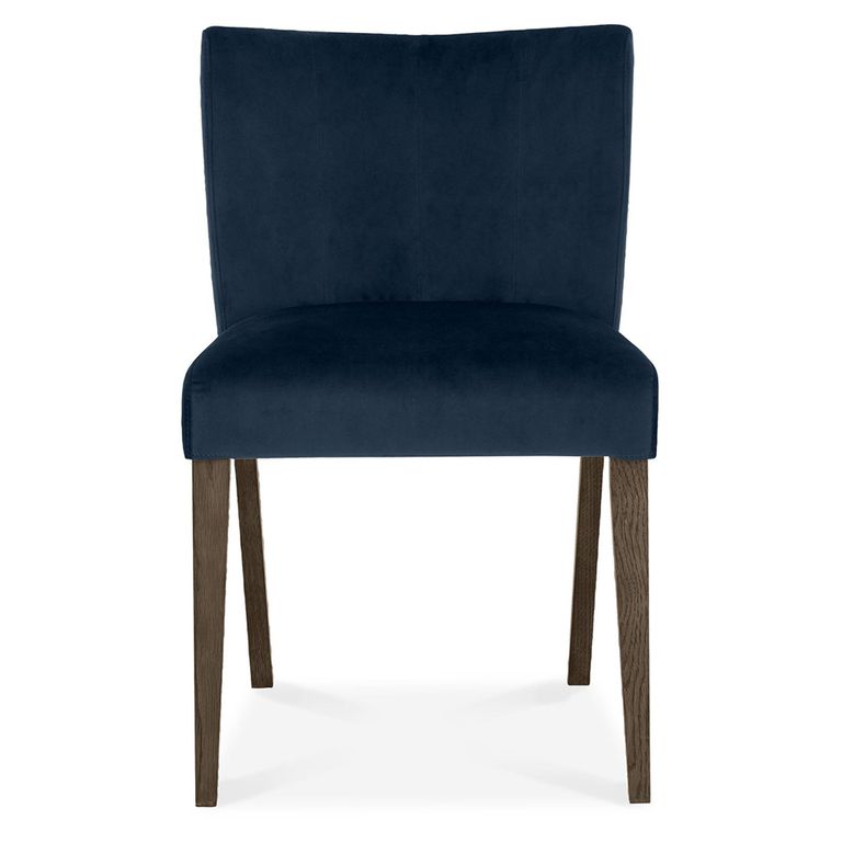 Turin Dining Chairs - Set of 2 - Dark Blue Velvet - Low Back