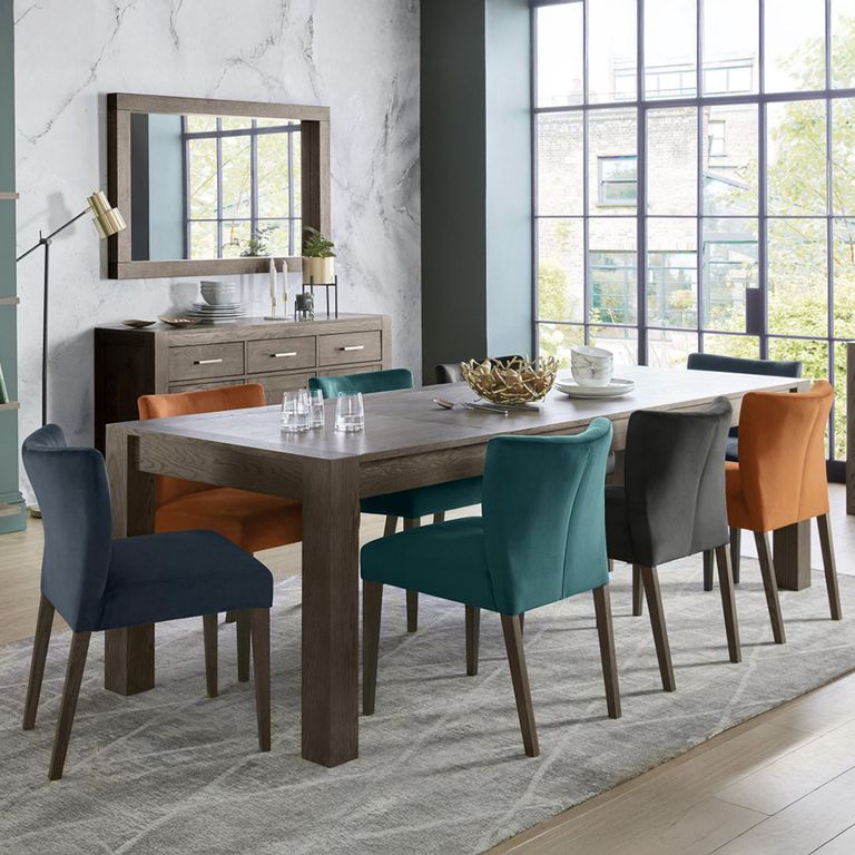 Turin Dining Chairs - Set of 2 - Dark Blue Velvet - Low Back