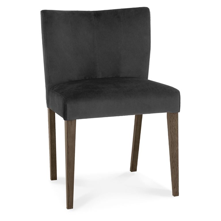 Turin Dining Chairs - Set of 2 - Gun Metal Velvet - Low Back