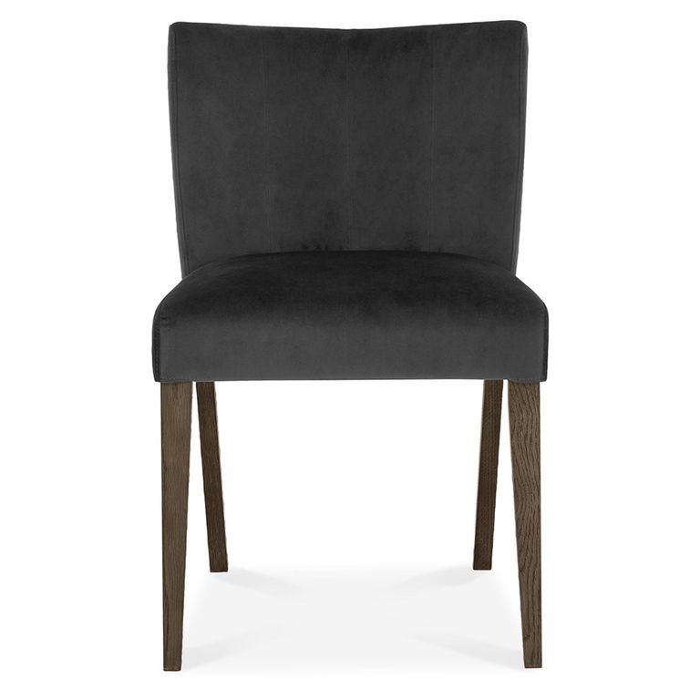 Turin Dining Chairs - Set of 2 - Gun Metal Velvet - Low Back