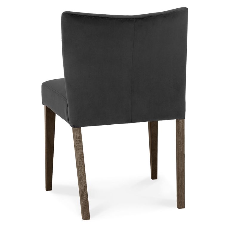 Turin Dining Chairs - Set of 2 - Gun Metal Velvet - Low Back