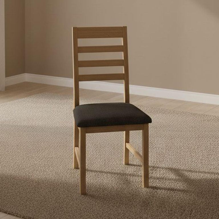 Bergen Ladder Back Dining Chair - Set of 2 - Steel Fabric