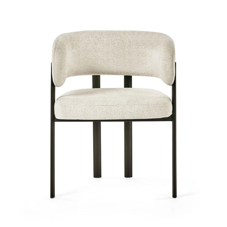 Bolivia Dining Chair - Set of 2 - Curved - Cream Fabric