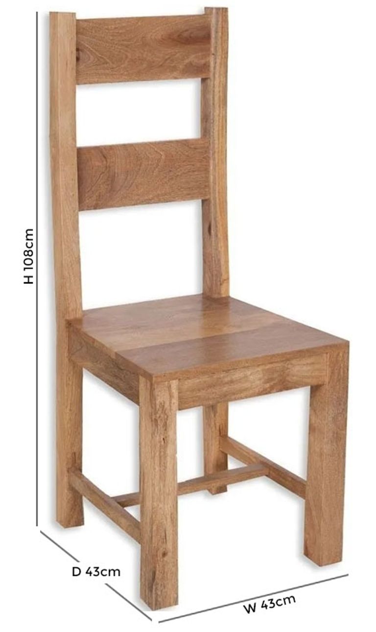 2 x Bombay Solid Mango Wood Dining Chair