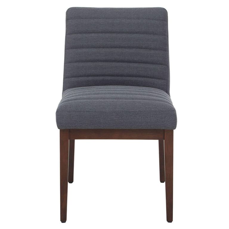 Brando Dining Chair - Set of 2 - Charcoal Grey Fabric with Oak Legs